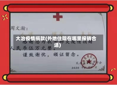 大冶疫情捐款(外地住院在哪里报销合适)-第2张图片