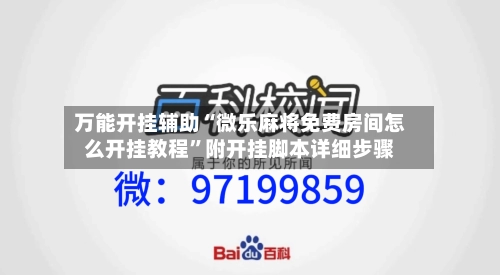 万能开挂辅助“微乐麻将免费房间怎么开挂教程”附开挂脚本详细步骤-第2张图片