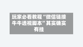 玩家必看教程“微信链接牛牛透视脚本”其实确实有挂-第1张图片