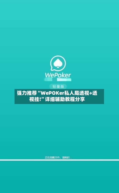 强力推荐“WePOKer私人局透视+透视挂!”详细辅助教程分享-第1张图片