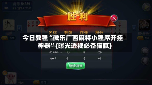 今日教程“微乐广西麻将小程序开挂神器”(曝光透视必备猫腻)-第2张图片