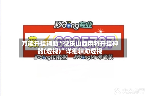 万能开挂辅助“微乐山西麻将开挂神器(透视)”详细辅助透视-第3张图片