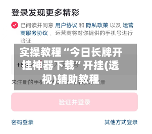 实操教程“今日长牌开挂神器下载”开挂(透视)辅助教程-第1张图片