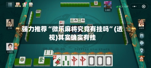 强力推荐“微乐麻将究竟有挂吗”(透视)其实确实有挂-第2张图片