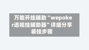 万能开挂辅助“wepoker透视挂辅助器	”详细分享装挂步骤-第2张图片