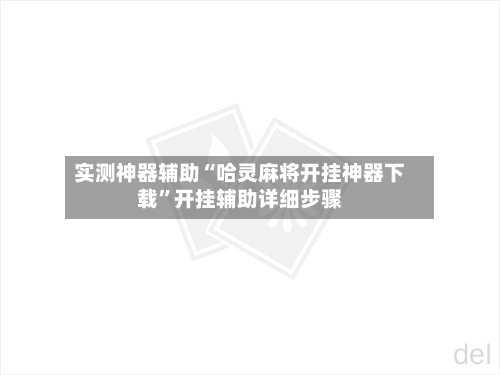 实测神器辅助“哈灵麻将开挂神器下载”开挂辅助详细步骤-第3张图片