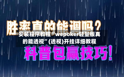 安装程序教程“wepoker轻量版真的能透视”(透视)开挂详细教程-第3张图片
