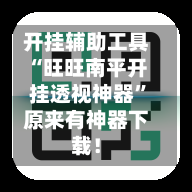 开挂辅助工具“旺旺南平开挂透视神器	”原来有神器下载！-第2张图片
