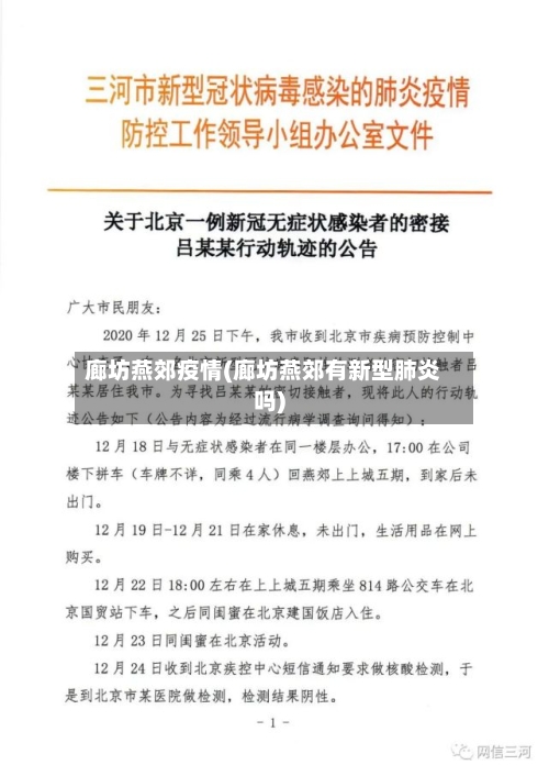 廊坊燕郊疫情(廊坊燕郊有新型肺炎吗)-第1张图片