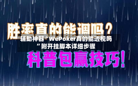辅助神器“WePoker真的能透视吗	”附开挂脚本详细步骤-第2张图片