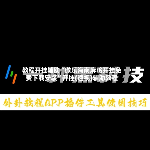 教程开挂辅助“微乐海南麻将开挂免费下载安装”开挂(透视)辅助教程-第3张图片