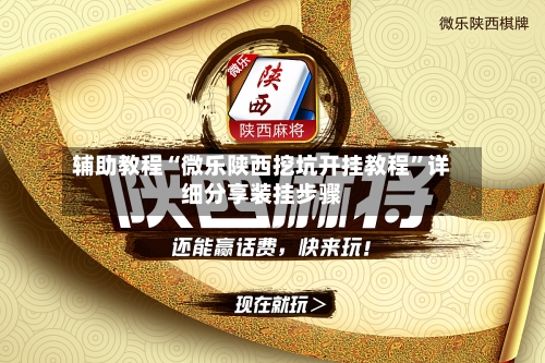 辅助教程“微乐陕西挖坑开挂教程”详细分享装挂步骤-第1张图片