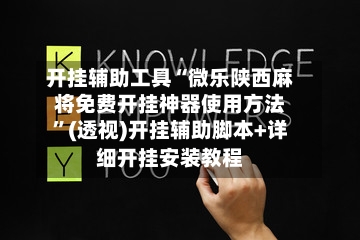 开挂辅助工具“微乐陕西麻将免费开挂神器使用方法”(透视)开挂辅助脚本+详细开挂安装教程-第3张图片