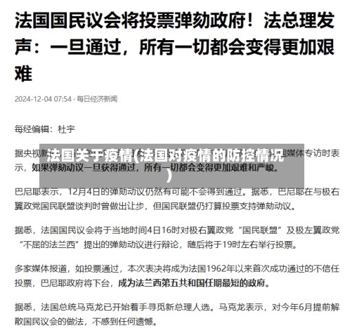 法国关于疫情(法国对疫情的防控情况)-第1张图片
