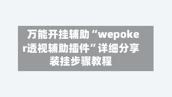 万能开挂辅助“wepoker透视辅助插件	”详细分享装挂步骤教程-第2张图片