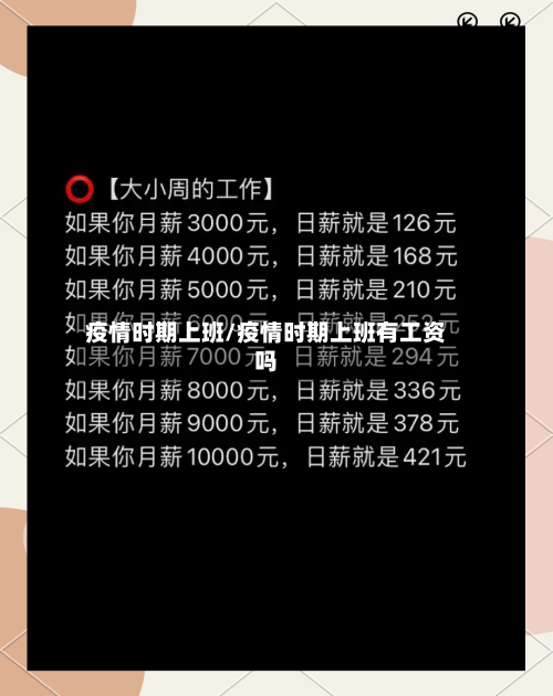 疫情时期上班/疫情时期上班有工资吗-第1张图片