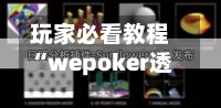 玩家必看教程“wepoker透视挂辅助器	”(曝光透视必备猫腻)-第2张图片