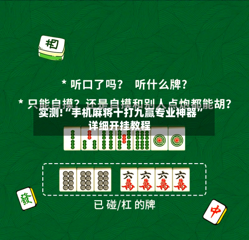 实测!“手机麻将十打九赢专业神器	”详细开挂教程-第3张图片