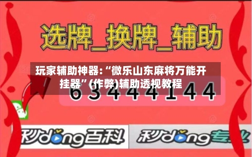 玩家辅助神器:“微乐山东麻将万能开挂器”(作弊)辅助透视教程-第3张图片