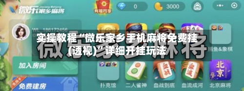 实操教程“微乐家乡手机麻将免费挂(透视)”详细开挂玩法-第3张图片